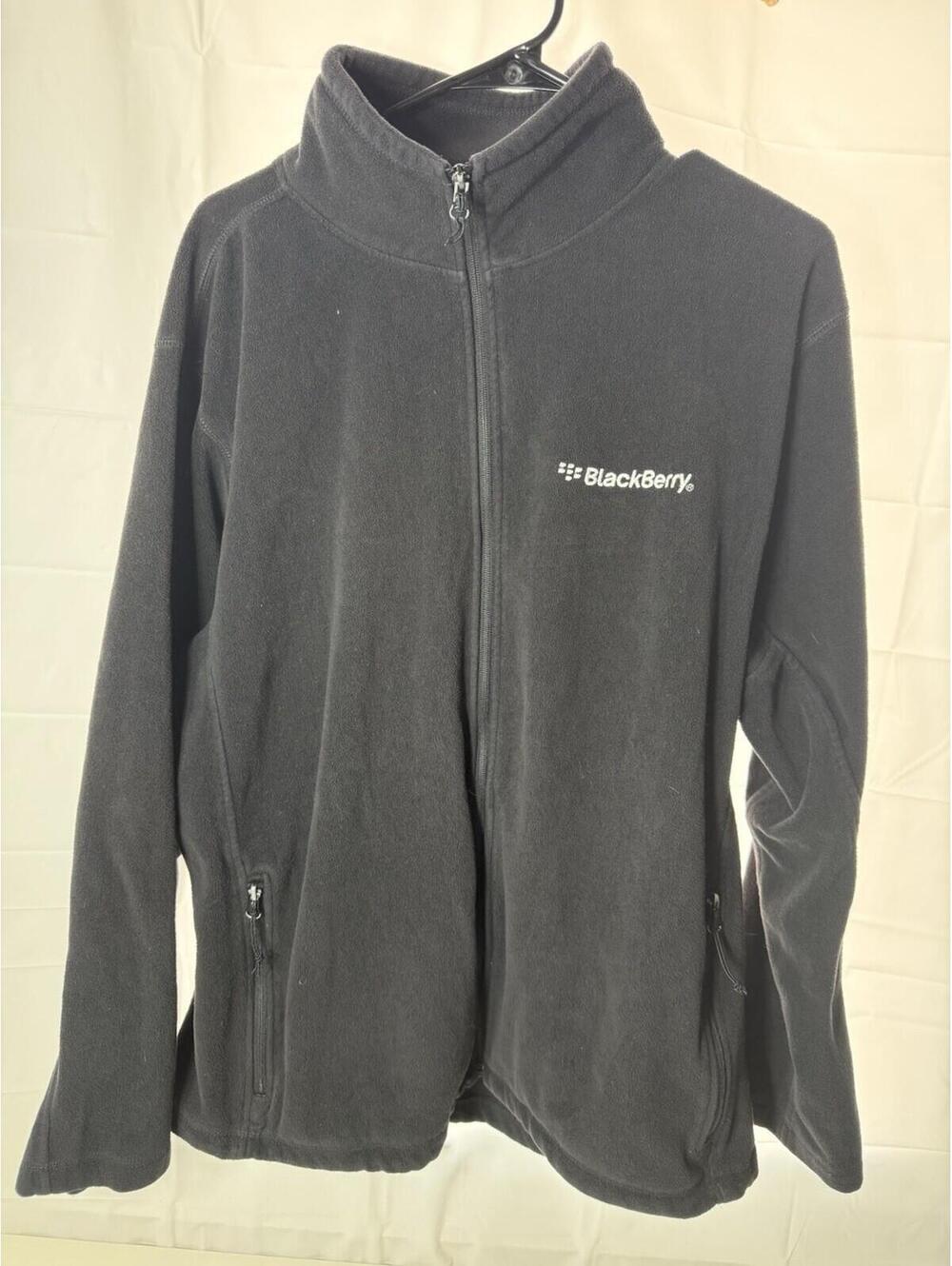 Blackberry Black Fleece Zip Up Sweater Size XL